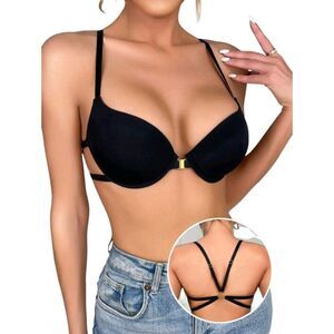 Elegant Black Strappy Bra